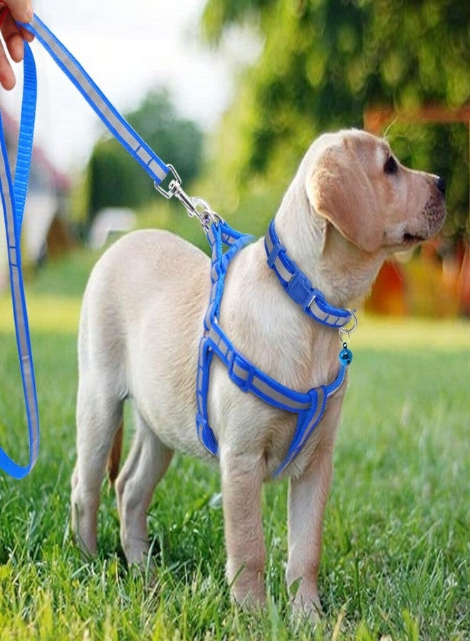 Smart Pups 15 mm Reflective Nylon Puppy Collar Harness & Leash Set Adjustable for Small Dog & Puppy - Pack of (Collar + Harness + Leash) (Blue Color) - Image 4